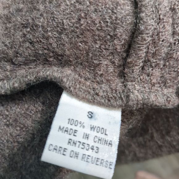 Fenn Wright Manson Sweater Cardigan Womens small brown Lambs Wool Ruffle Tie Bel - Picture 3 of 4